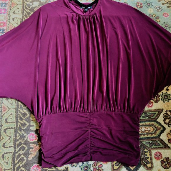 Fabulous Draped Plum Red Dolman Top NEW WITH TAGS Size XXS - Picture 12 of 16